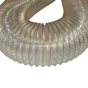 0.4mm Thickness Spiral Pipe Duct Hose Steel Wire Reinforced Flexible Polyurethane Air PU Duct Ventilation Hose