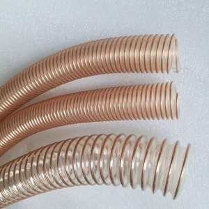 0.6 mm Steel Wire Reinforced PU Ducting Flexible Duct Hose with Spring
