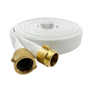 1 1/2 Inches X 50′ Lay Flat Fire Hose Industrial White Hose with Flexible NST/NH Couplings