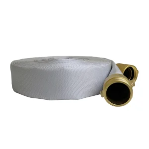 1 1/2 Inches X 50 Lay Flat Fire Hose Industrial White Hose with Flexible NST/NH Couplings