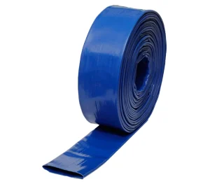 1 1/4″ X 50ft Heavy Duty Reinforced Abrasion Compression Resistant Lay Flat Drain Hose Blue Pool Backwash Drain Hose With Clamps