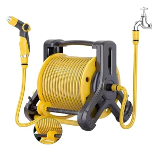 1/2″ 100FT Retractable Pressure Washer Garden Hose Reel for Garden Watering