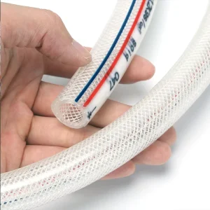 1 2 Inch Clear Fiber Braided Reinforced PVC Tube Pipe Plastic Vinyl Tubing Hose for Water Transfer