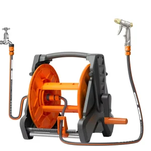 1/2″ X 100ft Hose Cart Automatic Rewind and Any Length Lock for Farm Use