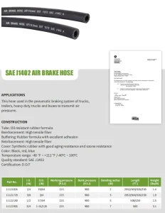 1/4″ID Air Brake Rubber Hose S.A.E. J1402 and D.O.T. Approved Replacement Hose for Semi Truck Trailer Tractor