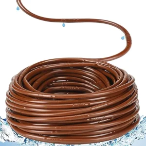 1/4″ Weeping Pipe 50′ Drip Blank Distribution Tubing Brown Drip Irrigation Hose PE Material Drip Soaker Watering Hose