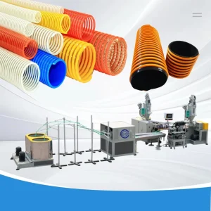 1 6 Inch Large Diameter PVC Spiral Hose Production Line Turnkey Project PLC Controlled Pump Motor Suction Pipe Machine Overseas