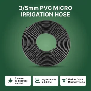 1/8 Inch PVC Drip Irrigation Tubing Non-Toxic UV Resistant for Garden Agriculture