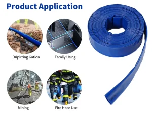 1-8 Inch PVC Flat Water Hose Available in Custom Colors with a Coated High Pressure Flat Fire Hose and Agricultural Irrigation