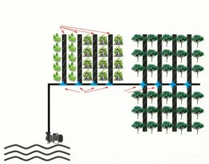 1 Hectare Complete Kit 32mm Rain Pipe PE Layflat Hose Flat Micro Spray Tape Agricultural Water Irrigation System