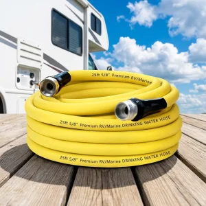 1 Inch Heavy Duty PVC Garden Hose Reel with Anti Abrasion Connector High Elastic for Outdoor Kitchen & RV Use