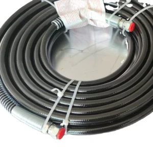 1 Inch High Pressure Steel Wire Braided Rubber Hose 10000psi 13mm Black Smooth Custom Cut -40C to +100C
