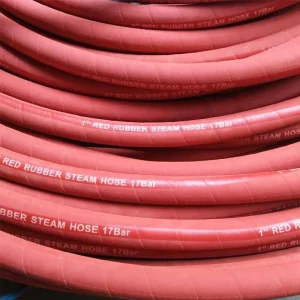 1 Inch High Temperature Red Hydraulic Hose Steam Rubber Hose with Chicago Coupling