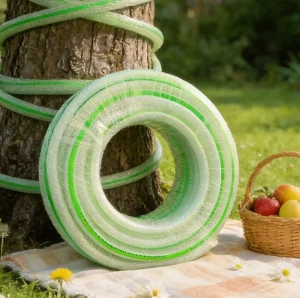 1 Inch Short High Pressure PVC Garden Hose 75Ft Brown Green Durable UV-resistant Corrosion-resistant