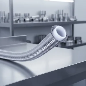 1 Inch Stainless Steel PTFE Braided Hose Durable Corrosion Resistant Flange Joint Fuel System Use -54~+204 AN3-AN12 ISO 9001