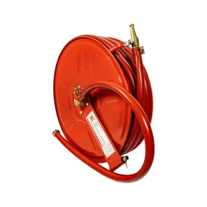 1-inch Manual Rotating Fire Hose Reel Equipped with 30-meter Red Rubber Hose