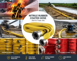 1.5-2.5 Inches High Pressure High Quality Nitrile Rubber Coated Hose No Hazardous Chemical for Fire Fighting Emergency