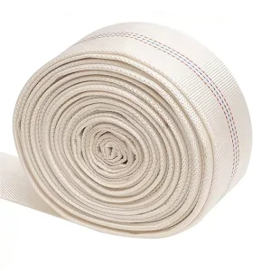 1.5 Inch White PVC Lay Flat Pump Drain Pipe for Water Transfer Applications Fire Layflat Hose Cotton Canvas