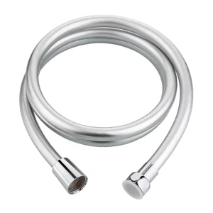 1.5m Durable Flexible White Anti Explosion Braided Metal PVC Shower Hose Brass Nickel Plating 2 Year Warranty
