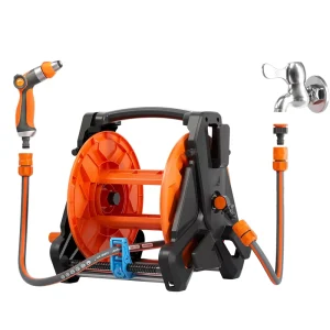 10 15 20 30 40 m Retractable High Pressure Wall Mount Garden Car Wash Water Hose Reel with Zinc Alloy Water Gun