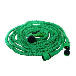 100 FT Expandable Magic Rubber Garden Water Hose Pipe Reel Flexible with Brass Fittings & Spray Gun Nozzle Expanding Magic Hose