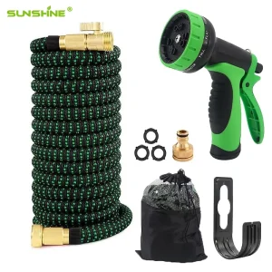 100 Feet Expandable Flexible Garden Water Hose with Spray Nozzle