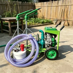 100 Meters High Pressure Water Hose And 56m Radius Rain Gun Sprinkler Diesel Powered Engine Pump