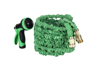 100FT Garden Hose 3 Times Expandable 10-function Nozzle Two Layers Aluminum Fitting with Valves Flexible Portable Durable