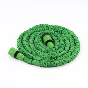 100ft Rubber Garden Hose Reel with Single Function Nozzles Flexible & Expanding Hose Anti Abrasion & Anti UV Protection