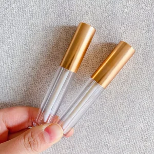 100pcs 2ml Round Matte Rose Gold Lipgloss Tubes Custom Logo Cute Mini Lip Gloss Tubes With Brush