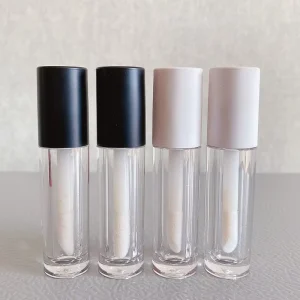 100pcs Private Label Liquid Foundation Concealer Lip Gloss Containers Matte Black White Big Brush Lip Gloss Tubes