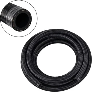 10AN Braided Steel Nylon CPE Fuel Hose 5FT Black with Swivel End Fitting 625 PSI Working Pressure for Automotive Fuel System