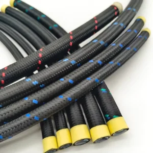 10FT 20FT 3FT 100FT AN06 3/8 AN08 1/2 AN10 5/8 Oil Fuel Line Hose Black Nylon Braided Rubber Hose with White/Silver Specks