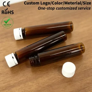 10ml 30ml 50ml Pharma Oral Liquid Bottle Liquid PET Amber Round Bottle With Plastic Tamper Proof Cap for Medicine Liquid Syrup