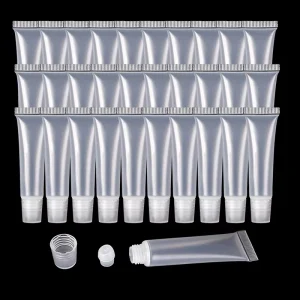 10ml Lip Gloss Plastic Squeeze Tubes Container Empty clear pink Cover Lipgloss Tube 10 ml for Cosmetics