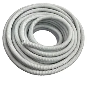 10mm Flexible Corrugated PVC Coated Conduit Hose Cable Wire Protection Black Grey PVC Coated Flexible Conduit for Electric Cable