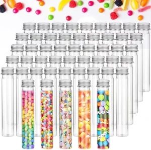 110ml Gold Black Silver Screw Cap Flat Bottom PET Plastic Test Tube