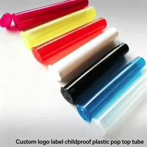 116mm 95mm Colors Custom Smell Proof Single Cigar Packaging PP Plastic Pop Top Vial Tubes