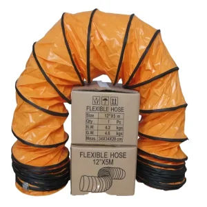 12 Inch Flexible Ducting Hose Industrial Ventilation Duct for Fan Workshop Warehouse Basement Outdoor HVAC Ventilation