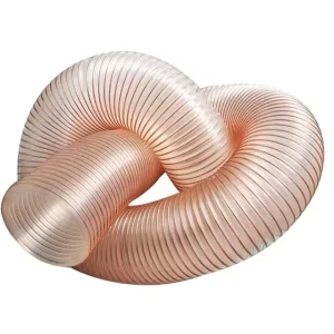 120mm 0.4mm Thick Transparent PU Ducting Hose Flexible Bellows Corrosion Resistant Vacuum Cleaner Tube for Heat Air Dust