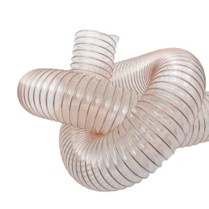 125mm PU Air Duct Transparent Steel Wire Telescopic Soft Hose Ventilation Pipe Anti static Wear resistant Non flammable