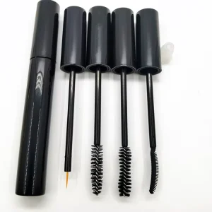 12ml Glossy Black Plastic Cylinder Empty Glue Tube for Eyelash Brush Screw Cap Cosmetic