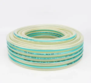 12x18mm Food Grade PVC Fiber Braided Reinforced Hose Transparent Phthalate Free Oil Resistant for Food Beverage Industrial OEM