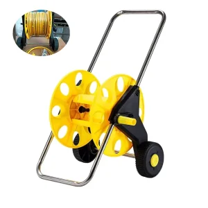144FT Plastic Garden Hose Reel Cart with Wheels Easy Movement Stable Stand Large Capacity