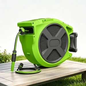 15 25 35m Automatic Rewind Garden Hose Reel with X Shaped Side Cover Pressure Washer Hose Reel for Home Irrigation
