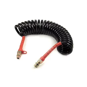 15′ PU PA Red and Blue Coil Coiled Air Line Hose Flexible Curly Spiral Air Brake Coil Hose