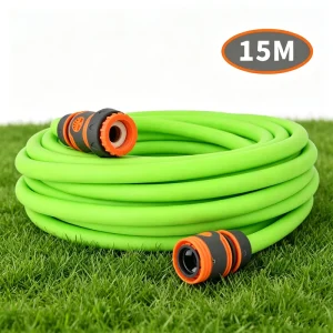 15m Hybrid Garden Hose 1/2” Heavy-duty UV-resistant High-pressure Anti-corrosion 3-layers Garden Hose with Fittings