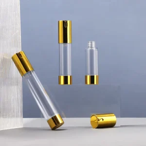 15ml 20ml 30ml Transparent Middle U Shape Flip Pump Clear Cosmetic Airless Pump Bottle for Plastic Multi Size Serum Packaging