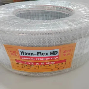 16mm 50M Flexible PVC Water Hose for Irrigation Building Fishery with Polyester Braid Reinforcement Clear ISO Certified