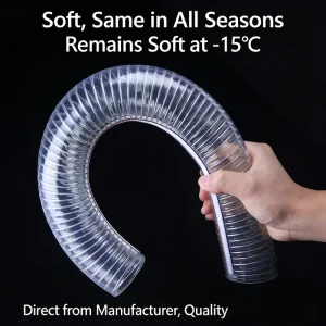 1Inch PVC Steel Hose With Steel Wire Lightweight High Pressure Clear Spring Spiral Reinforced Suction Discharge Hose